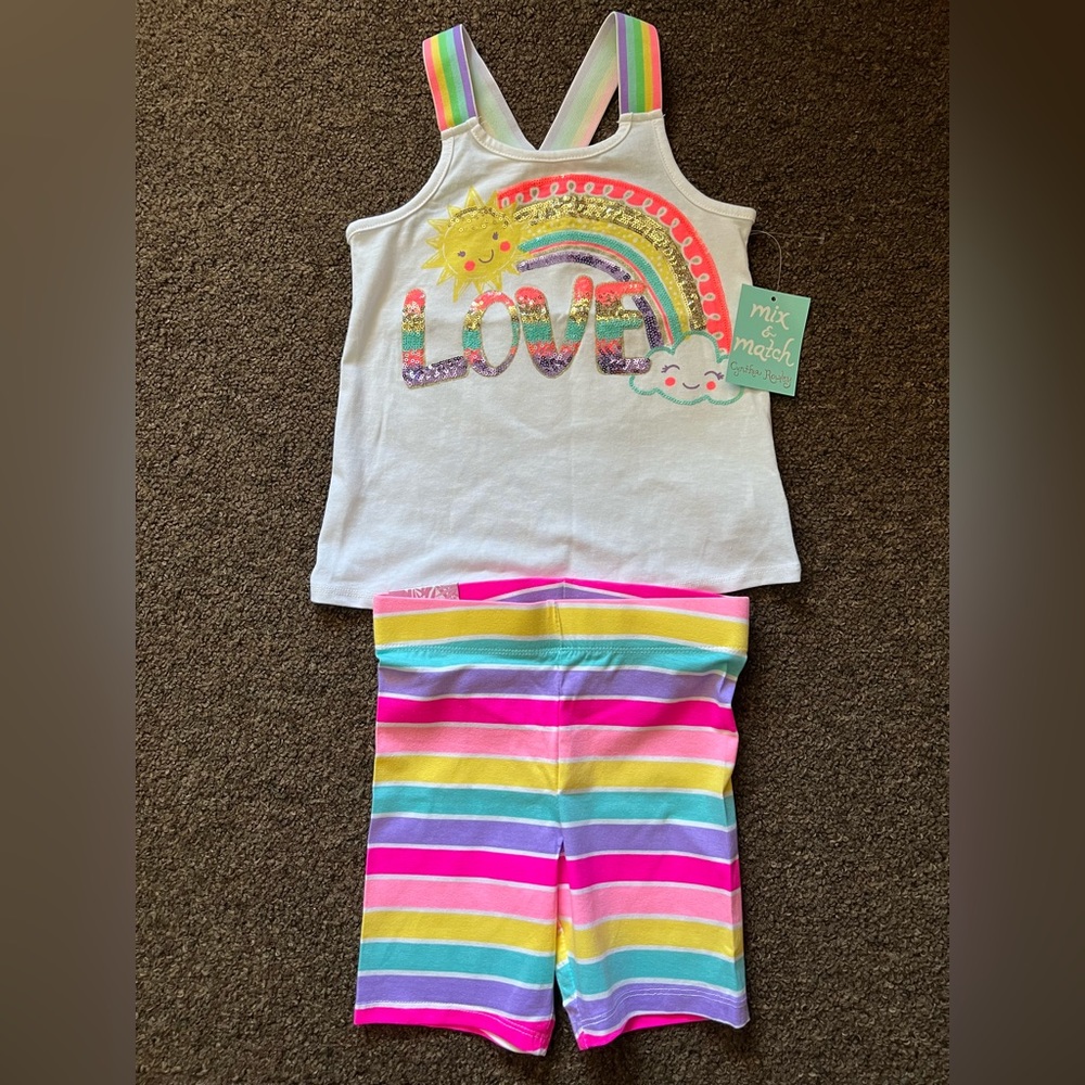Set shirt and short for girl size 5/6T